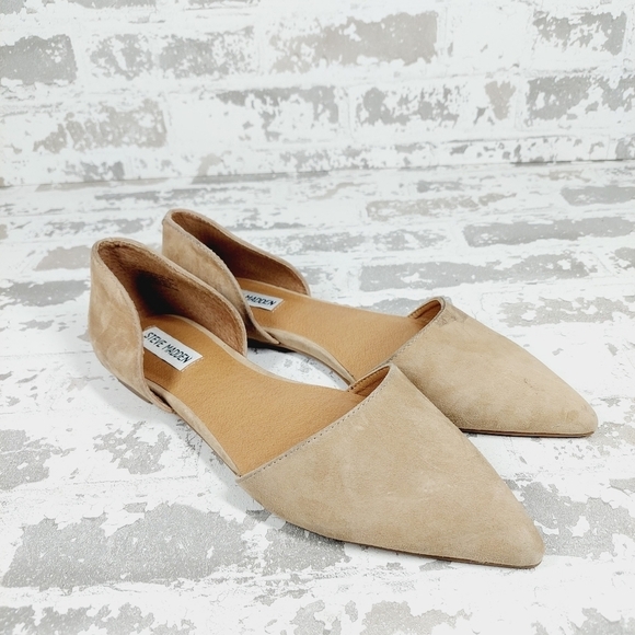 Steve Madden Khai Tan Pointy Toe Casual Comfy D'Orsay Summer Flats O117 - Picture 4 of 13